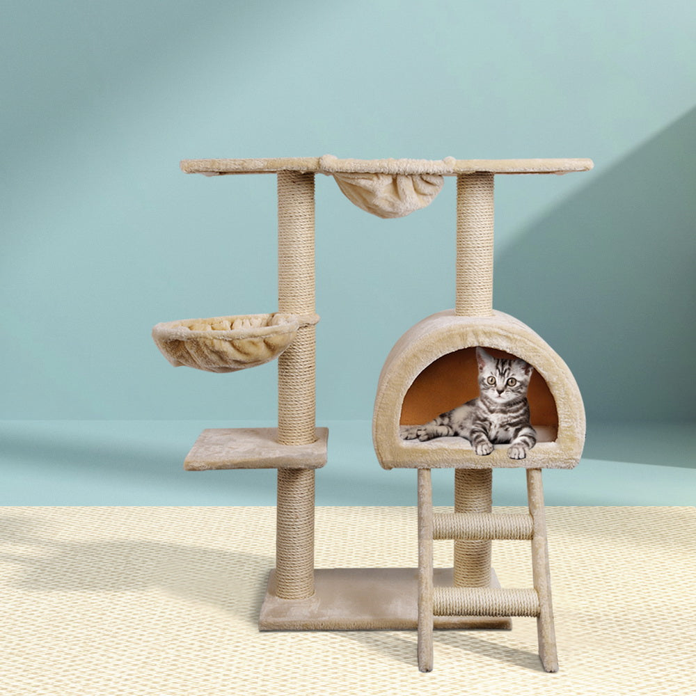 🐱 i.Pet 100cm Cat Tree | Scratching Post & Condo House– Beige