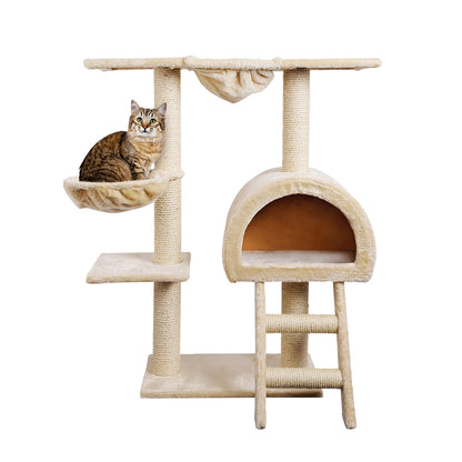 🐱 i.Pet 100cm Cat Tree | Scratching Post & Condo House– Beige