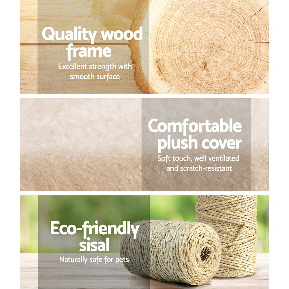 🐱 i.Pet 100cm Cat Tree | Scratching Post & Condo House– Beige