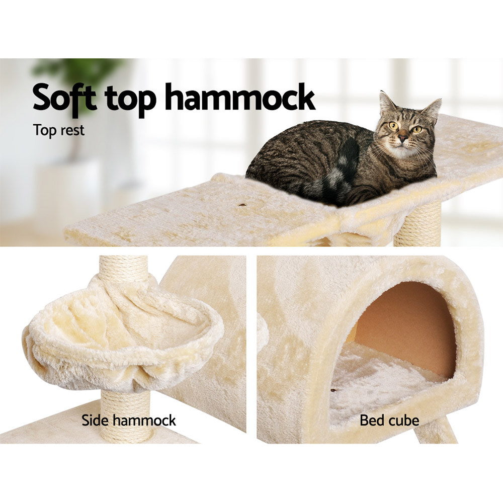 🐱 i.Pet 100cm Cat Tree | Scratching Post & Condo House– Beige