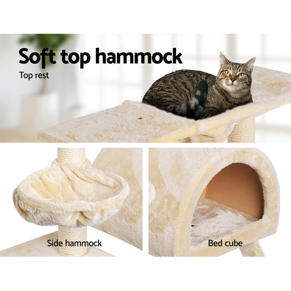 🐱 i.Pet 100cm Cat Tree | Scratching Post & Condo House– Beige
