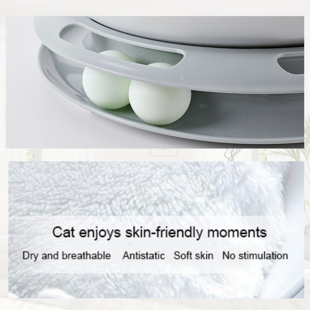 🐾 Floofi 2-in-1 Pet Bed & Turntable Toy for Cats🐱