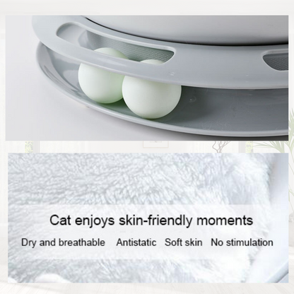 🐾 Floofi 2-in-1 Pet Bed & Turntable Toy for Cats🐱