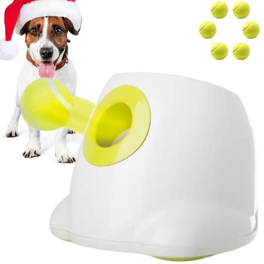 🎾 Automatic Dog Ball Launcher | Interactive Tennis Toy with 6 Balls 🐕