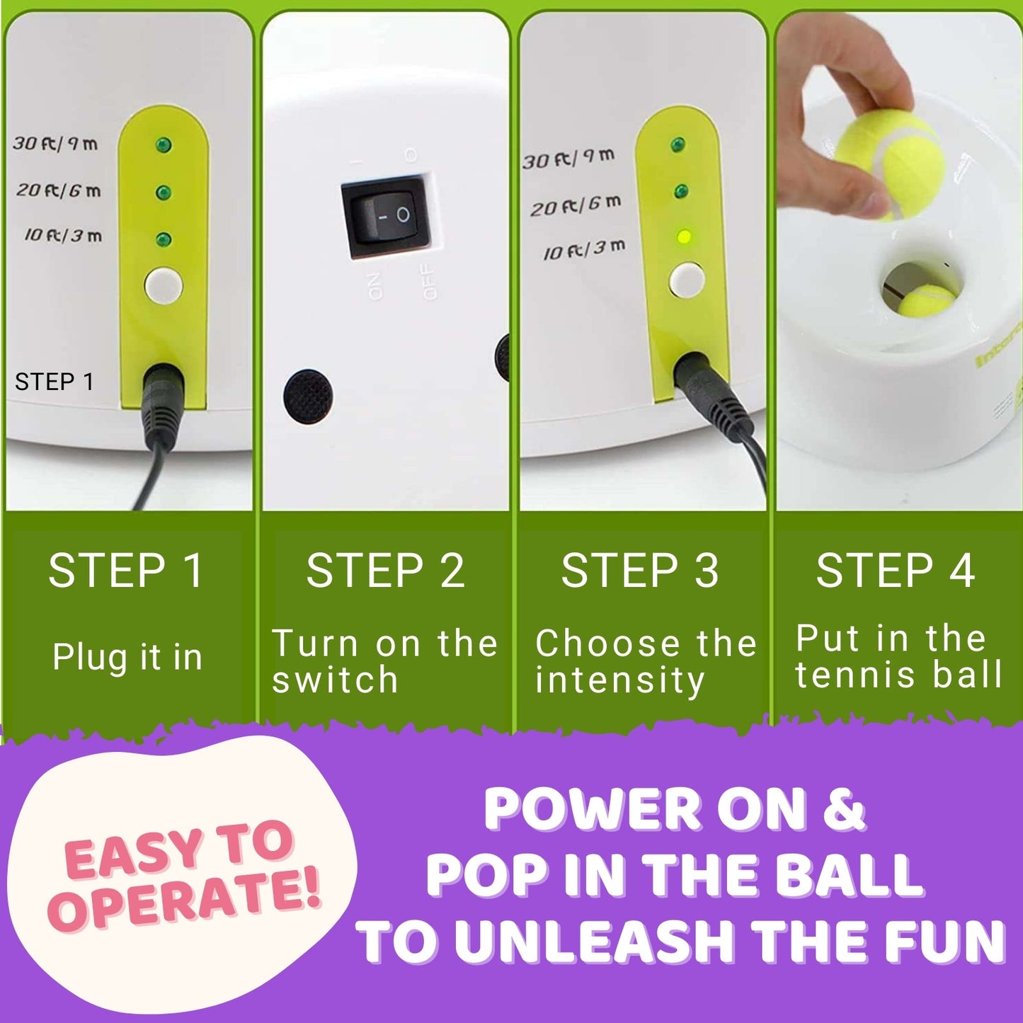 🎾 Automatic Dog Ball Launcher | Interactive Tennis Toy with 6 Balls 🐕