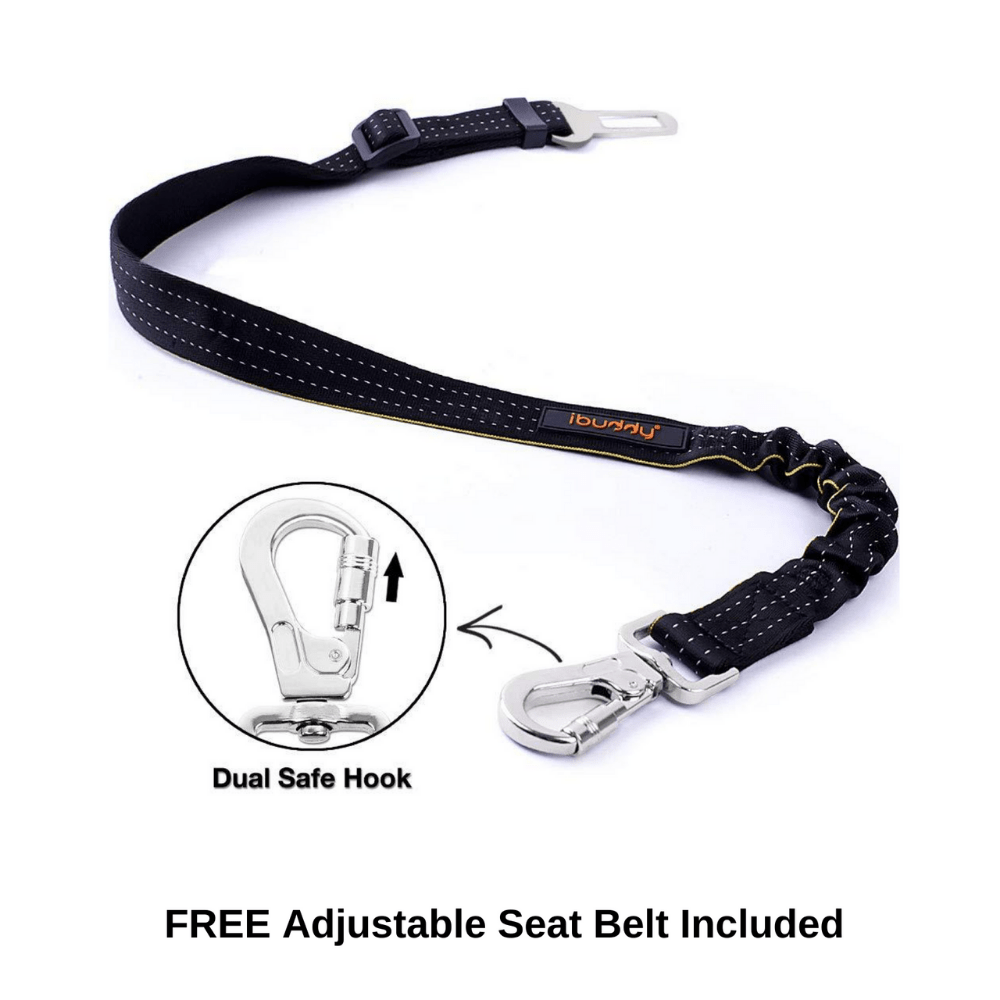 🐾 iBuddy Dog Seat Cover | Car Hammock with Mesh Window & Seat Belt Attachment