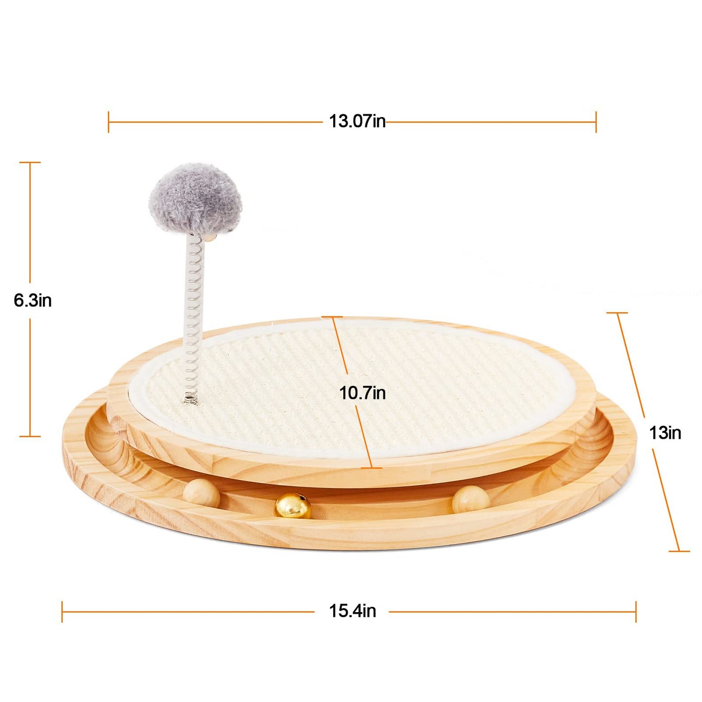 🐱 Wooden Interactive Cat Toy | Spinning Track & Wand for Play and Exercise